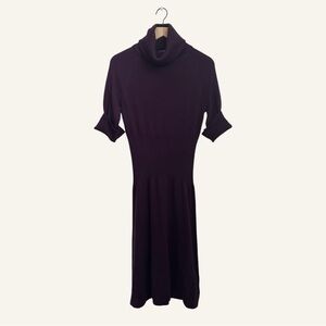 Athleta Women’s Purple Polyester Turtleneck Short Sleeve Midi Dress Size M
